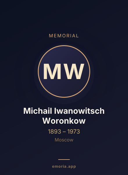 Memorial portrait of Michail Iwanowitsch Woronkow
