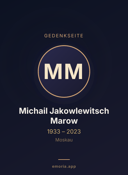 Gedenkportrait von Michail Jakowlewitsch Marow