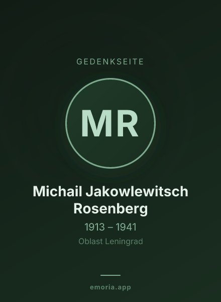 Gedenkportrait von Michail Jakowlewitsch Rosenberg