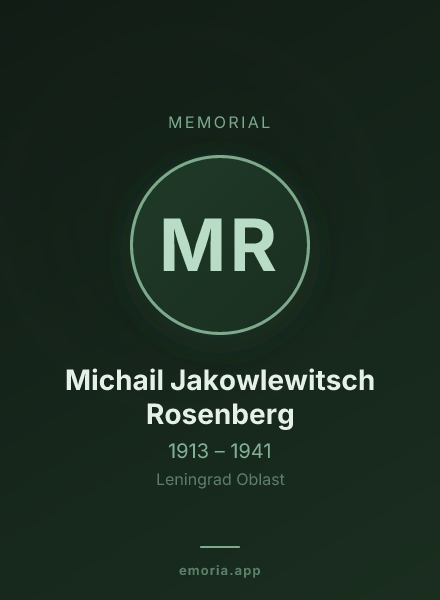 Memorial portrait of Michail Jakowlewitsch Rosenberg