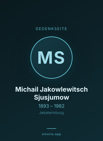 Gedenkportrait von Michail Jakowlewitsch Sjusjumow