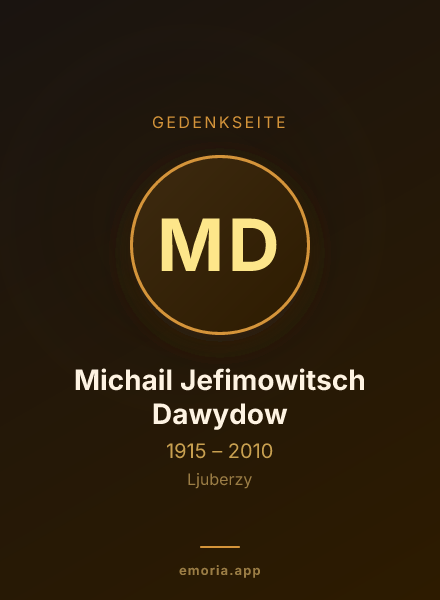 Gedenkportrait von Michail Jefimowitsch Dawydow