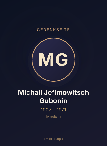 Gedenkportrait von Michail Jefimowitsch Gubonin