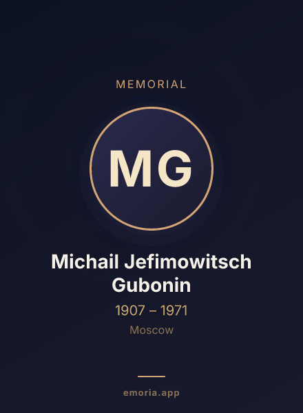 Memorial portrait of Michail Jefimowitsch Gubonin
