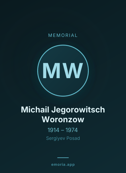 Memorial portrait of Michail Jegorowitsch Woronzow