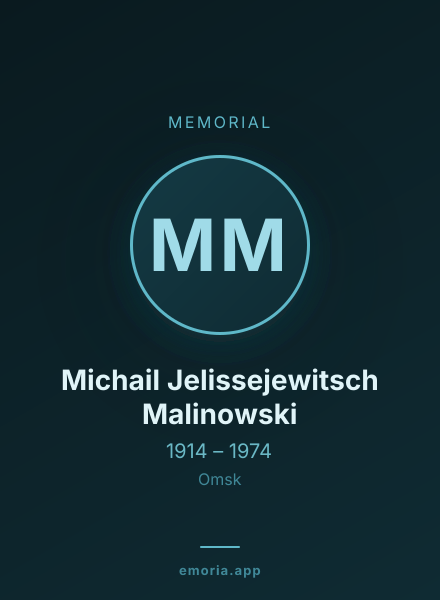 Memorial portrait of Michail Jelissejewitsch Malinowski