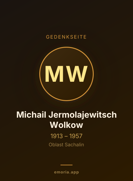 Gedenkportrait von Michail Jermolajewitsch Wolkow