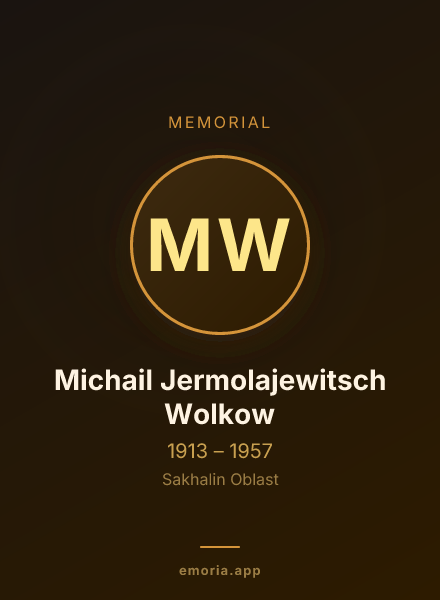 Memorial portrait of Michail Jermolajewitsch Wolkow