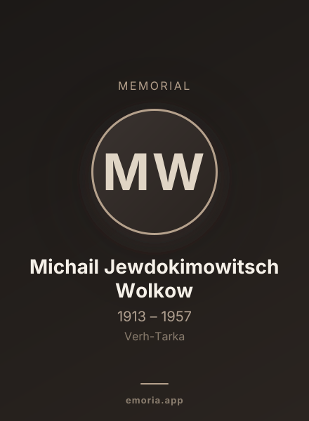 Memorial portrait of Michail Jewdokimowitsch Wolkow