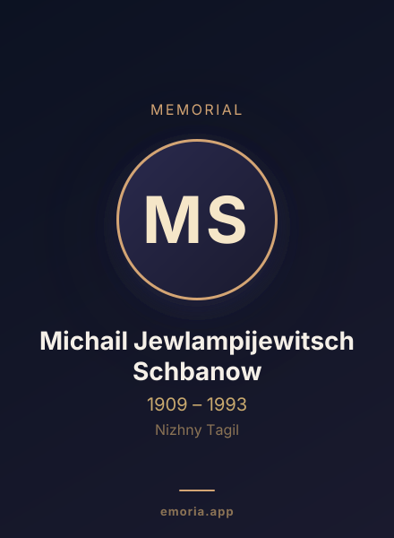 Memorial portrait of Michail Jewlampijewitsch Schbanow