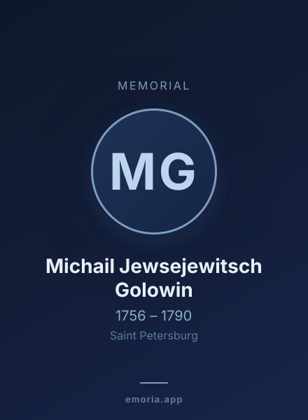 Memorial portrait of Michail Jewsejewitsch Golowin