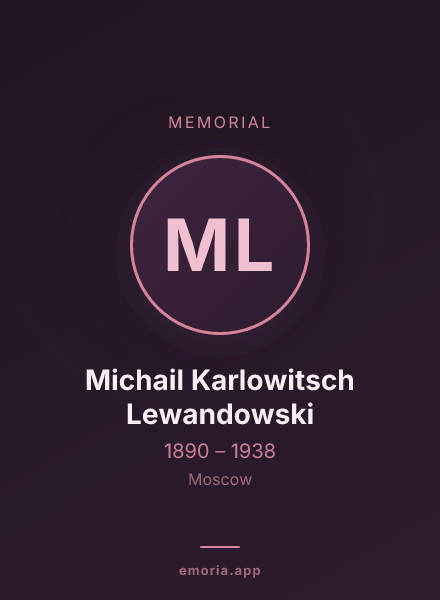 Memorial portrait of Michail Karlowitsch Lewandowski