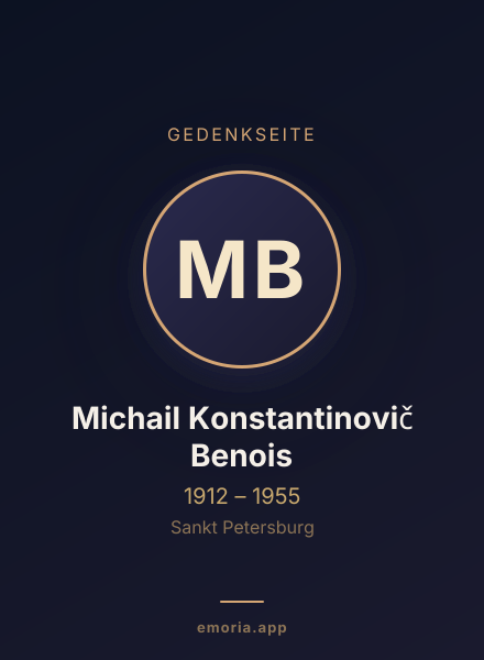 Gedenkportrait von Michail Konstantinovič Benois