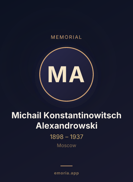 Memorial portrait of Michail Konstantinowitsch Alexandrowski
