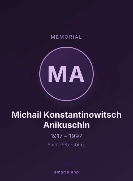 Memorial portrait of Michail Konstantinowitsch Anikuschin