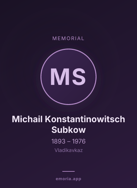 Memorial portrait of Michail Konstantinowitsch Subkow