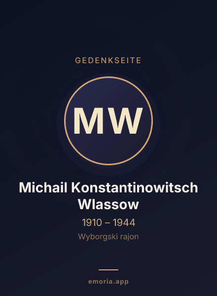 Gedenkportrait von Michail Konstantinowitsch Wlassow
