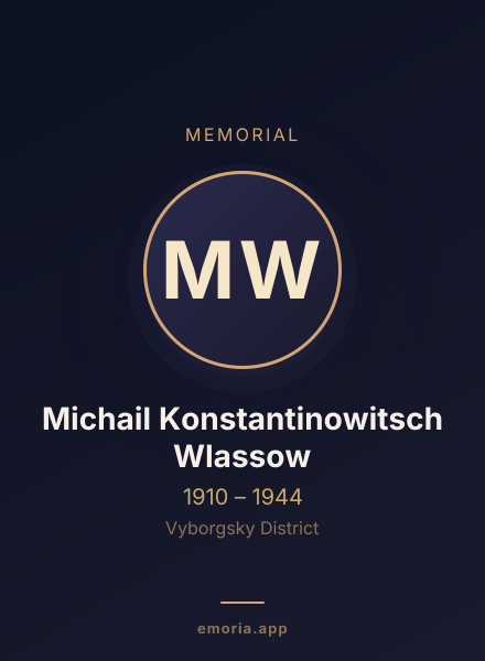 Memorial portrait of Michail Konstantinowitsch Wlassow