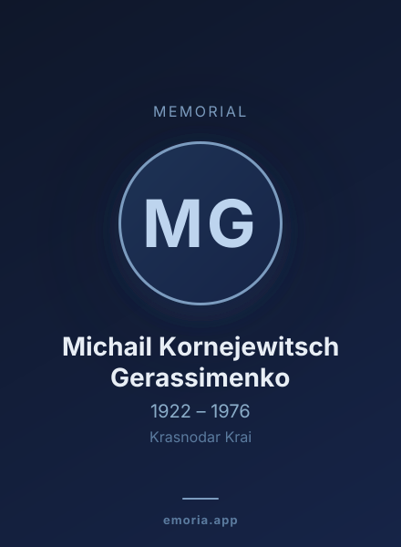 Memorial portrait of Michail Kornejewitsch Gerassimenko