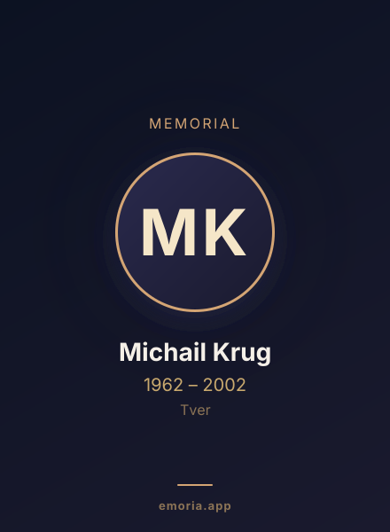 Memorial portrait of Michail Krug