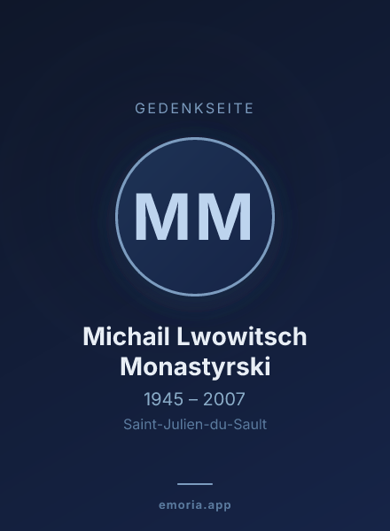 Gedenkportrait von Michail Lwowitsch Monastyrski