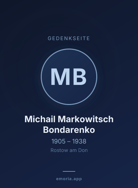 Gedenkportrait von Michail Markowitsch Bondarenko