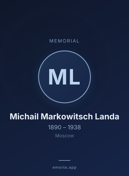 Memorial portrait of Michail Markowitsch Landa