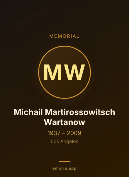 Memorial portrait of Michail Martirossowitsch Wartanow