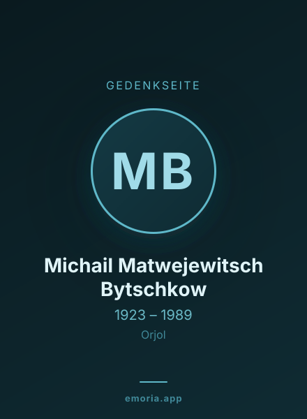 Gedenkportrait von Michail Matwejewitsch Bytschkow