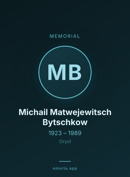 Memorial portrait of Michail Matwejewitsch Bytschkow
