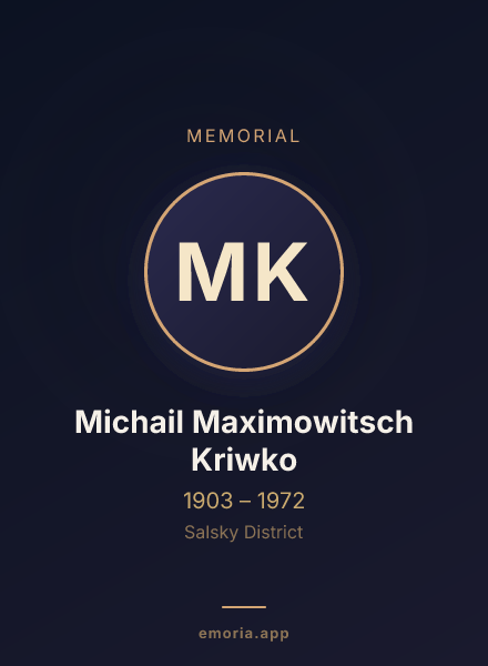 Memorial portrait of Michail Maximowitsch Kriwko