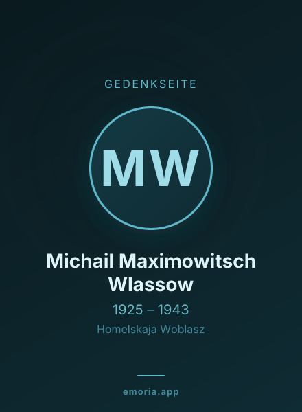 Gedenkportrait von Michail Maximowitsch Wlassow