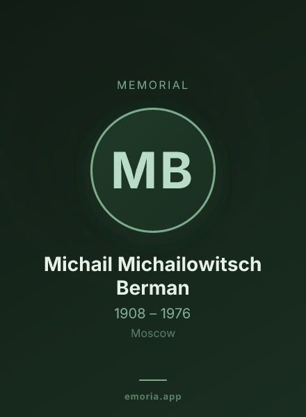 Memorial portrait of Michail Michailowitsch Berman