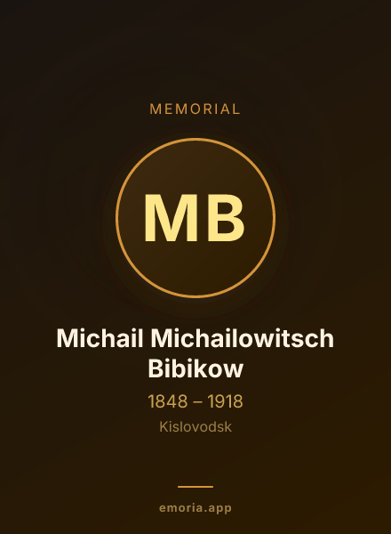 Memorial portrait of Michail Michailowitsch Bibikow