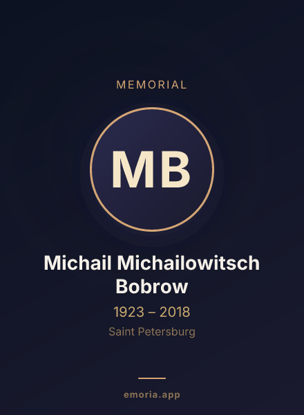 Memorial portrait of Michail Michailowitsch Bobrow