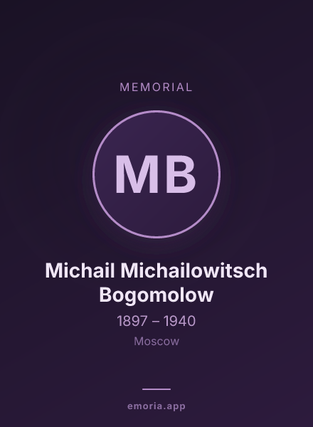 Memorial portrait of Michail Michailowitsch Bogomolow