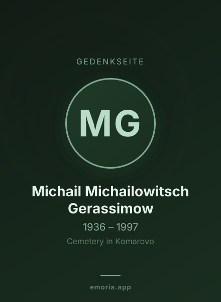 Gedenkportrait von Michail Michailowitsch Gerassimow