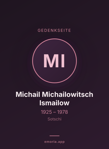 Gedenkportrait von Michail Michailowitsch Ismailow