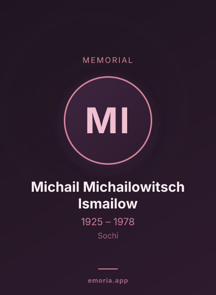 Memorial portrait of Michail Michailowitsch Ismailow