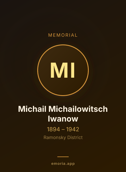 Memorial portrait of Michail Michailowitsch Iwanow