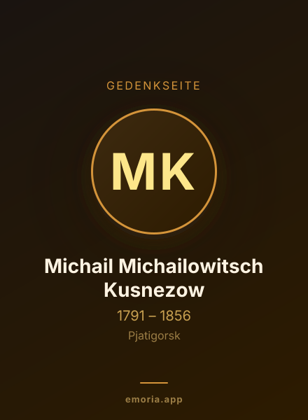 Gedenkportrait von Michail Michailowitsch Kusnezow