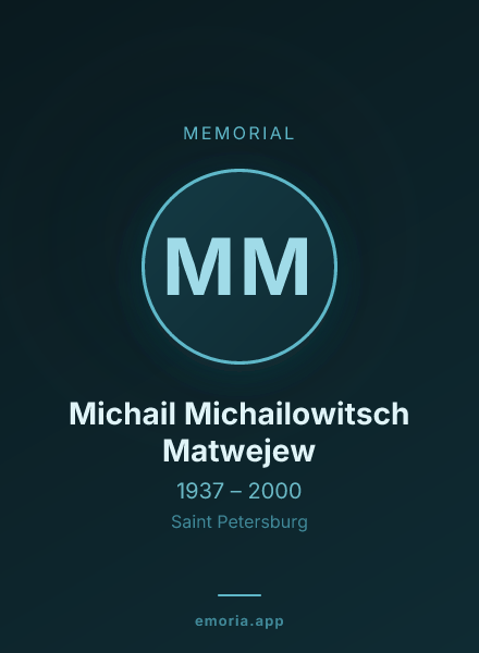 Memorial portrait of Michail Michailowitsch Matwejew