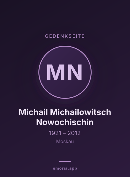 Gedenkportrait von Michail Michailowitsch Nowochischin