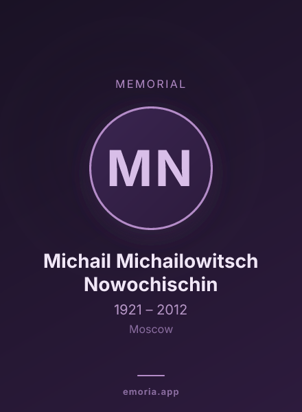 Memorial portrait of Michail Michailowitsch Nowochischin