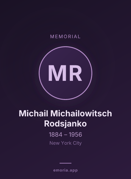 Memorial portrait of Michail Michailowitsch Rodsjanko