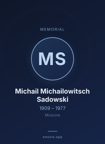 Memorial portrait of Michail Michailowitsch Sadowski