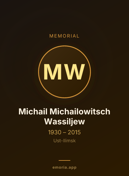 Memorial portrait of Michail Michailowitsch Wassiljew
