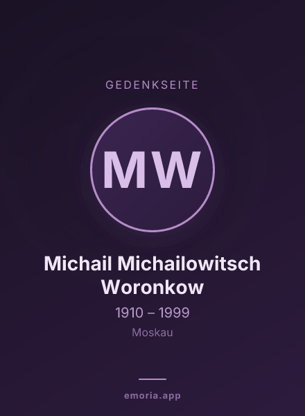 Gedenkportrait von Michail Michailowitsch Woronkow