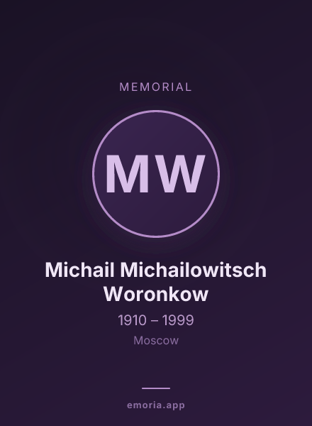 Memorial portrait of Michail Michailowitsch Woronkow