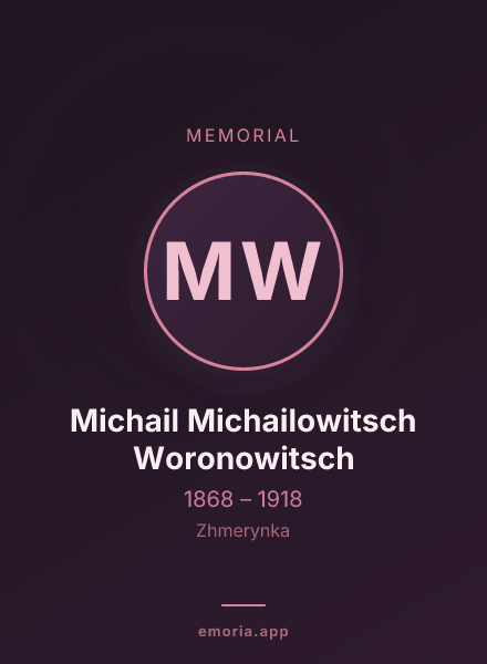 Memorial portrait of Michail Michailowitsch Woronowitsch